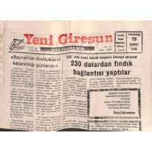 Gökçe Koleksiyon Yeni Giresun Gazetesi 19 Şubat 1996 - Fkb Ucuz Fındık Satarak Borçlarını Ödemeye Çalışacak    GZ107904