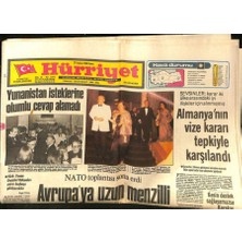 Gökçe Koleksiyon Hürriyet Gazetesi 27 Haziran 1980 - Almanyanın Vize Kararı Tepkiyle Karşılandı  GZ90230