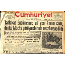 Gökçe Koleksiyon Cumhuriyet Gazetesi 28 Nisan 1960 - Kore Cumhurbaşkanı Nihayet Istifa Etti - Thy Yeni Jet Motörlü Uçaklar Alacak  GZ120031