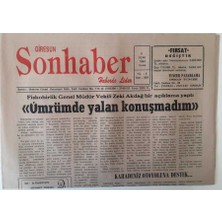 Gökçe Koleksiyon Giresun Son Haber Gazetesi 7 Ocak 1994 - Karadeniz Otoyoluna Destek   GZ18268