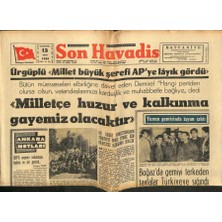 Gökçe Koleksiyon Son Havadis Gazetesi 13 Ekim 1965 - 500 Bin Endonezyalı Kızılları Takbih Etti  GZ120983