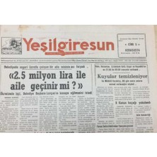 Gökçe Koleksiyon Yeşil Giresun  Gazetesi  26  Ekim 1994 2.5 Milyon Lira Ile Aile Geçinir Mi  GZ30954