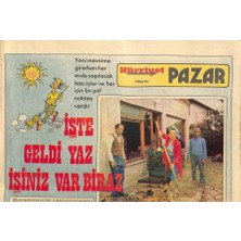 Gökçe Koleksiyon Hürriyet Gazetesi Pazar Eki 22 Mayıs 1977 - Ses ve Film Sanatçısı Sevda Karaca Da Yaz Temizliğine Kalkmış  GZ92108