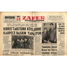 Gökçe Koleksiyon Zafer Gazetesi - 9 Şubat 1964 - Kıbrıstaki Türk Köylerine Kahpece Baskın Yapılıyor    GZ110399