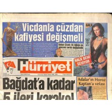 Gökçe Koleksiyon Hürriyet Gazetesi 7 Eylül 2003 - Bakan Çiçek  84 Hakim ve Savcının Yerini Değiştirdik  GZ109112