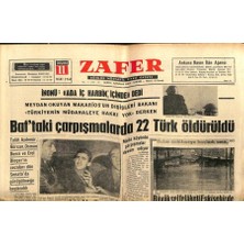 Gökçe Koleksiyon Zafer Gazetesi - 11 Mart 1964 - Baftaki Çarpışmalarda 22 Türk Öldürüldü    GZ110619