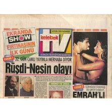 Gökçe Koleksiyon Hürriyet Gazetesi Tv Kelebek Eki 6 Eylül 1993 - Küçük Emrahlı Geceler GZ115472