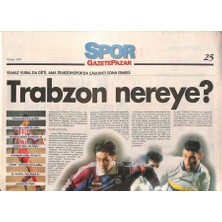 Gökçe Koleksiyon Gazete Pazar Spor Eki 19 Ekim 1997 - Alpay Hazımsız Çocuk - Taştan Bir Derviş  GZ95479