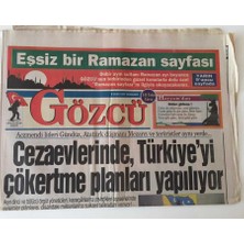 Gökçe Koleksiyon Gözcü Gazetesi - 9 Ocak 1997 - Cezaevlerinde , Türkiyeyi Çökertme Planları Yapılıyor - GZ43725