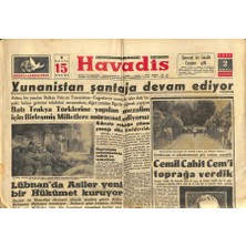 Gökçe Koleksiyon Havadis Gazetesi 2 Temmuz 1958 - Yunanistan Şantaja Devam Ediyor - Cemil Cahit Cemi Toprağa Verdik  GZ121992