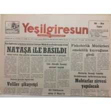 Gökçe Koleksiyon Yeşil Giresun Gazetesi  3 Mayıs 1994 - Komiser Nataşa Ile Basıldı  GZ38258