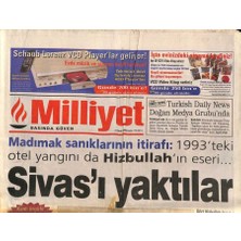 Gökçe Koleksiyon Milliyet Gazetesi 21 Ocak 2000 - Madımak Sanıklarını Itirafı  1993TEKI Otel Yangını Da Hizbullahın Eseri... GZ96698