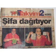 Gökçe Koleksiyon Takvim  Gazetesi Takvim 2 Eki  - 19 Temmuz  1997 -  Şnadraya Şifa Dağıtıyor  - GZ43612