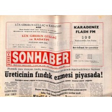 Gökçe Koleksiyon Giresun Son Haber Gazetesi 16 Şubat 1996 - Fındık Ezmesi Piyasada  GZ108245