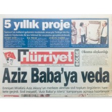 Gökçe Koleksiyon Hürriyet Gazetesi Bölge Eki 29 Temmuz 2000 - Aziz Aksoya Veda   GZ42267