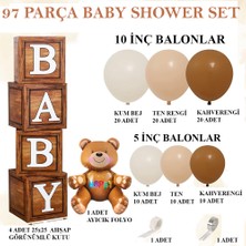 Patladı Gitti Baby Shower Lüks Parti Kutlama Seti; Baby Kutulu Balon Zincir Set