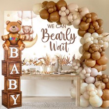 Patladı Gitti Baby Shower Lüks Parti Kutlama Seti; Baby Kutulu Balon Zincir Set