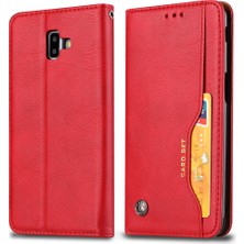 Seashell Digital Samsung Galaxy J6+/j6 Prime-Red Için Pu Deri Oto Emirli Stand Cüzdan Telefon Kılıfı (Yurt Dışından)