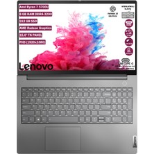 Lenovo Ideapad Amd Ryzen 7 5700U 8 GB 512 GB SSD 15.6" Fhd Freedos Taşınabilir Bilgisayar 82KU00T7TX