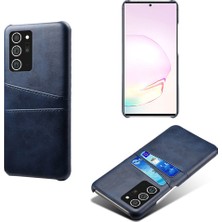 Seashell Digital Sert Kapak Çift Kart Yuvaları Samsung Galaxy NOTE20 Ultra/20 Ultra 5g-Blue Için Pu Deri Kaplı Plastik Telefon Kabuğu (Yurt Dışından)