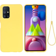 Seashell Digital Samsung Galaxy M51 (Yan Parmak Izi Versiyonu) Için Sıvı Silikon Telefon Kılıfı -Yellow (Yurt Dışından)