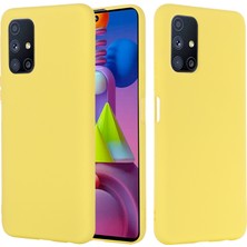 Seashell Digital Samsung Galaxy M51 (Yan Parmak Izi Versiyonu) Için Sıvı Silikon Telefon Kılıfı -Yellow (Yurt Dışından)