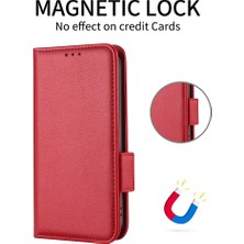 Seashell Digital Litchi Doku Pu Deri Folyo Flip Cüzdan Kılıfı Tam Vücut Koruyucu Stand Samsung Galaxy A02-RED Için (Yurt Dışından)