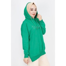 By Coolest Butik 23299 2 Ip Yazı Baskılı Kapüşonlu Sweatshirt