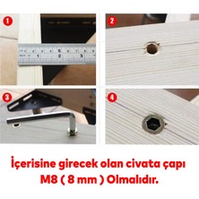 Badem10 Metal Düz Dişli Dübel Ahşap Dübeli M8 10X18 Diş Çinko Mobilya Bağlantı Ünite Birleştirme (50 Adet)