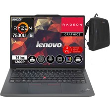 Lenovo Thinkpad E14 Gen5 Amd Ryzen™ 5 7530U 24GB 512GB SSD 14" Dos Wuxga IPS Dizüstü Bilgisayar TB21JR0009TX10+WEBLEGELSINÇANTA