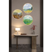 KutuTR Notpa Van Gogh 3'lü Dekoratif Tablo Seti 33 cm Çap