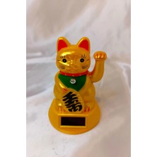 Feng Shui Bereket Şans Mutluluk Çağıran Şans Kedisi Solar Panelli Hareketli Pati Maneki Neko Feng Shui