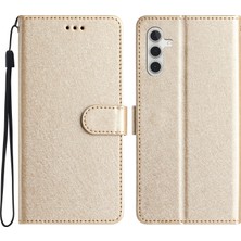 Cool-M Case Samsung Galaxy A35 5g Kullanışlı Kayış Ipek Doku Deri Deri Stand Telefon Kapağı (Yurt Dışından)