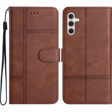 Cool-M Case Samsung Galaxy A35 5g Cowhide Doku Deri Telefon Kapağı Kullanışlı Kayış (Yurt Dışından)