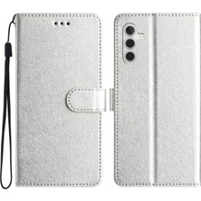 Cool-M Case Samsung Galaxy A35 5g Kullanışlı Kayış Ipek Doku Deri Deri Stand Telefon Kapağı (Yurt Dışından)