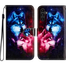 Cool-M Case Samsung Galaxy A35 5g Manyetik Kılıf Deseni Baskı Pu Deri Telefon Stand Kapağı (Yurt Dışından)