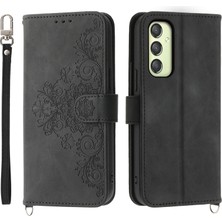 Cool-M Case Samsung Galaxy A25 5g Çiçek Baskılı Telefon Deri Kapağı Kayışlar (Yurt Dışından)