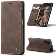 Seashell Digital Samsung Galaxy M51 Için Manyetik Akıllı Telefon Kapağı, Pu Deri Cüzdan Katlanabilir Stand Telefon Case-Coffee (Yurt Dışından)