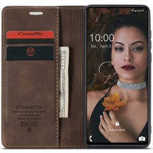 Seashell Digital Samsung Galaxy M51 Için Manyetik Akıllı Telefon Kapağı, Pu Deri Cüzdan Katlanabilir Stand Telefon Case-Coffee (Yurt Dışından)