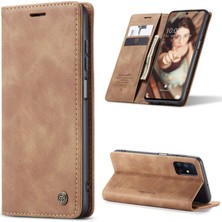 Seashell Digital Samsung Galaxy M51 Için Manyetik Akıllı Telefon Kapağı, Pu Deri Cüzdan Katlanabilir Stand Telefon Vaka-Brown (Yurt Dışından)