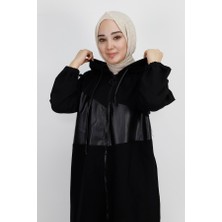 Puane 10365 Scuba Deri Garnili Ve Taşlı Sweatshirt