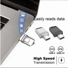 Microdrive 256GB.Type-C ve USB Flash Bellek Çift Girişli Metal Sağlam