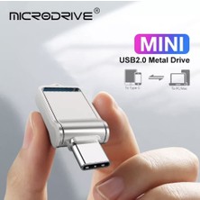 Microdrive 128GB.Type-C ve USB Flash Bellek Çift Girişli Metal Sağlam