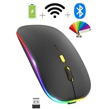 Ulu Bilgisayar Orn Kablosuz Fare Wireless Bluetooth Mouse 4 Tuşlu Renk Sessiz Şarj Edilebilir