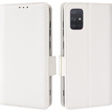 Seashell Digital Samsung Galaxy A71 4g SM-A715 Litchi Doku Deri Koruyucu Kapak Cüzdan Anti-Dust Cep Telefonu Kılıf Beyaz (Yurt Dışından)