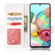 Seashell Digital Samsung Galaxy A71 4g SM-A715 Litchi Doku Deri Koruyucu Kapak Cüzdan Anti-Dust Cep Telefonu Kılıf Beyaz (Yurt Dışından)