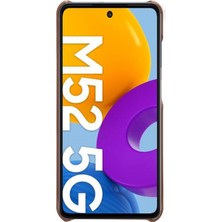 Seashell Digital Dayanıklı Plastik+Pu Deri Telefon Kasası Telefon Kapağı Samsung Galaxy M52 5g-Brown (Yurt Dışından)