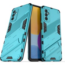 Seashell Digital Çift Katmanlı Yumuşak Esnek Tpu+Sert Pc Samsung Galaxy M52 5g-Blue Için Kickstand ile Kickstand ile Kaygılı Engebeli Koruyucu Telefon Kasası (Yurt Dışından)