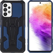 Seashell Digital Mechwarrior Samsung Galaxy A73 5g Hibrid Hard Pc Yumuşak Tpu Damla Damla Korunma ile Kickstand-Sapphire (Yurt Dışından)