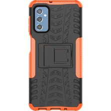 Seashell Digital Samsung Galaxy M52 5g Lastik Dokusu Yumuşak Tpu+Sabit Pc Kickstand-Orange ile Iyi Korunmuş Damla Geçirmez Telefon Kapağı Kılıfı (Yurt Dışından)